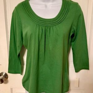 NWT Talbots Green Scoop Neck Blouse